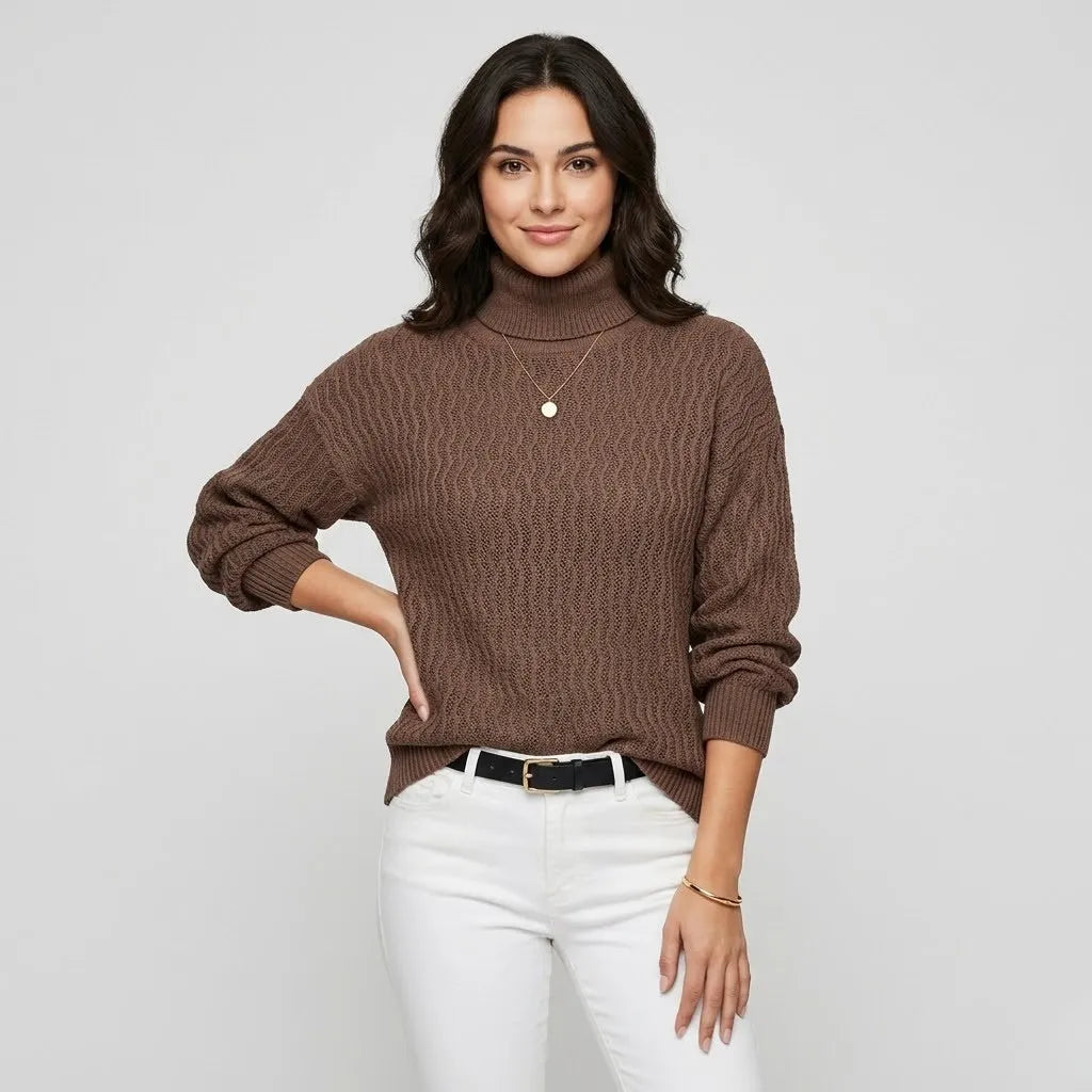 Cozy High-Neck Knitted Sweater for Ultimate Comfort