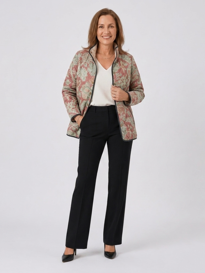 Terracotta Quilted Ladies' Coat Pauline