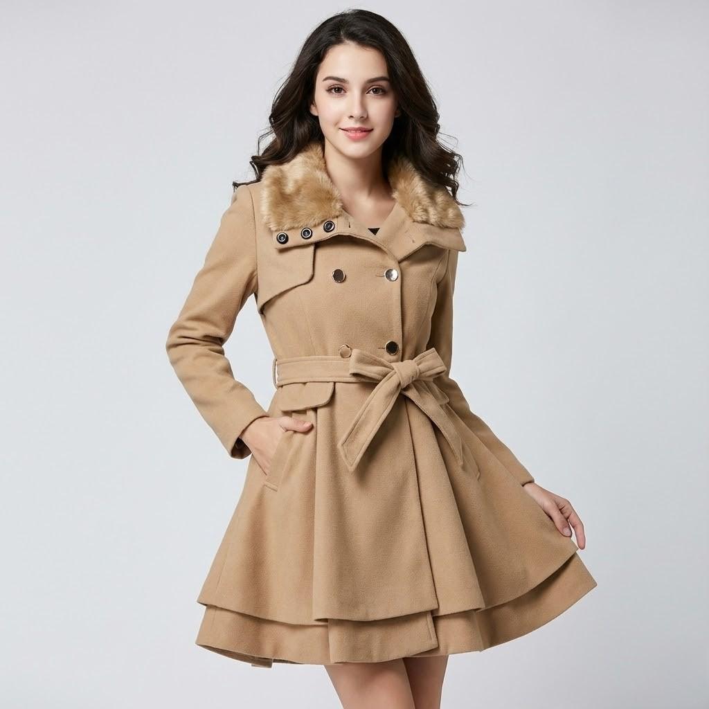 Chic Fitted Winter Coat with Luxurious Soft Collar