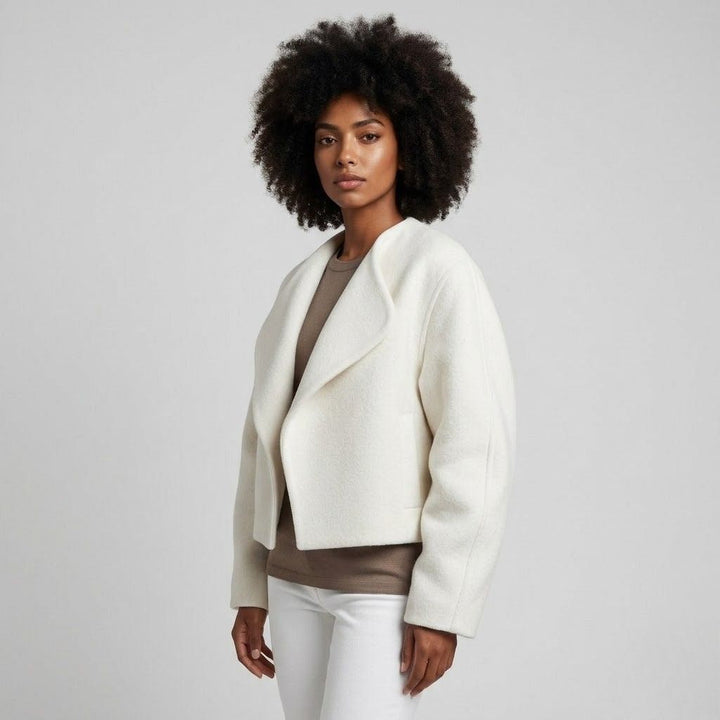 Casual Short Jacket with Oversized Collar