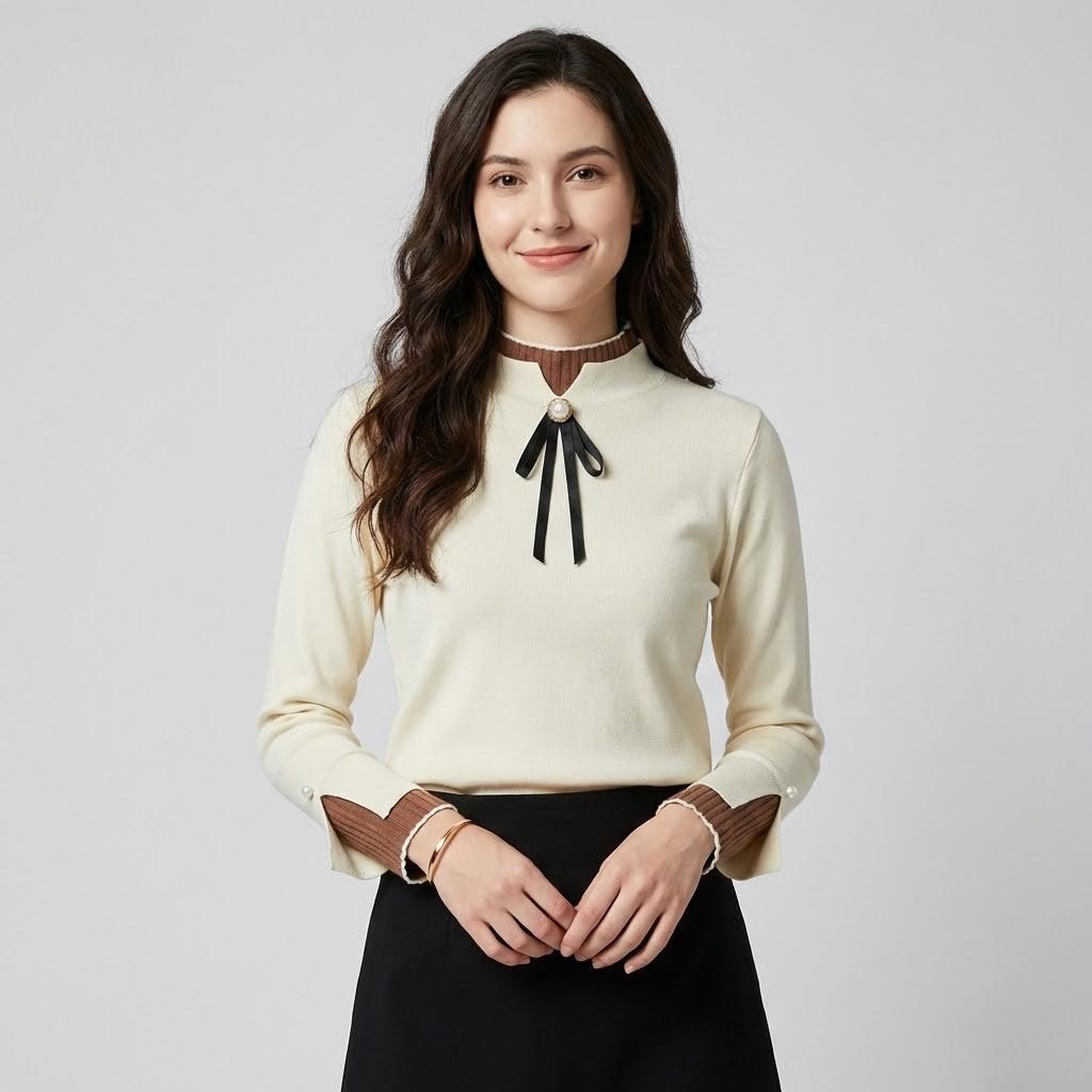 Chic Blouse with Stylish Bow Detail