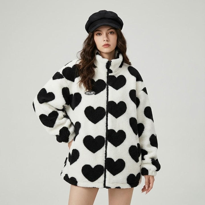 Reversible Oversized Quilted Jacket in Cotton Blend