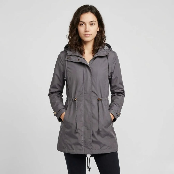 Fitted Hooded Long Parka in Technical Cotton