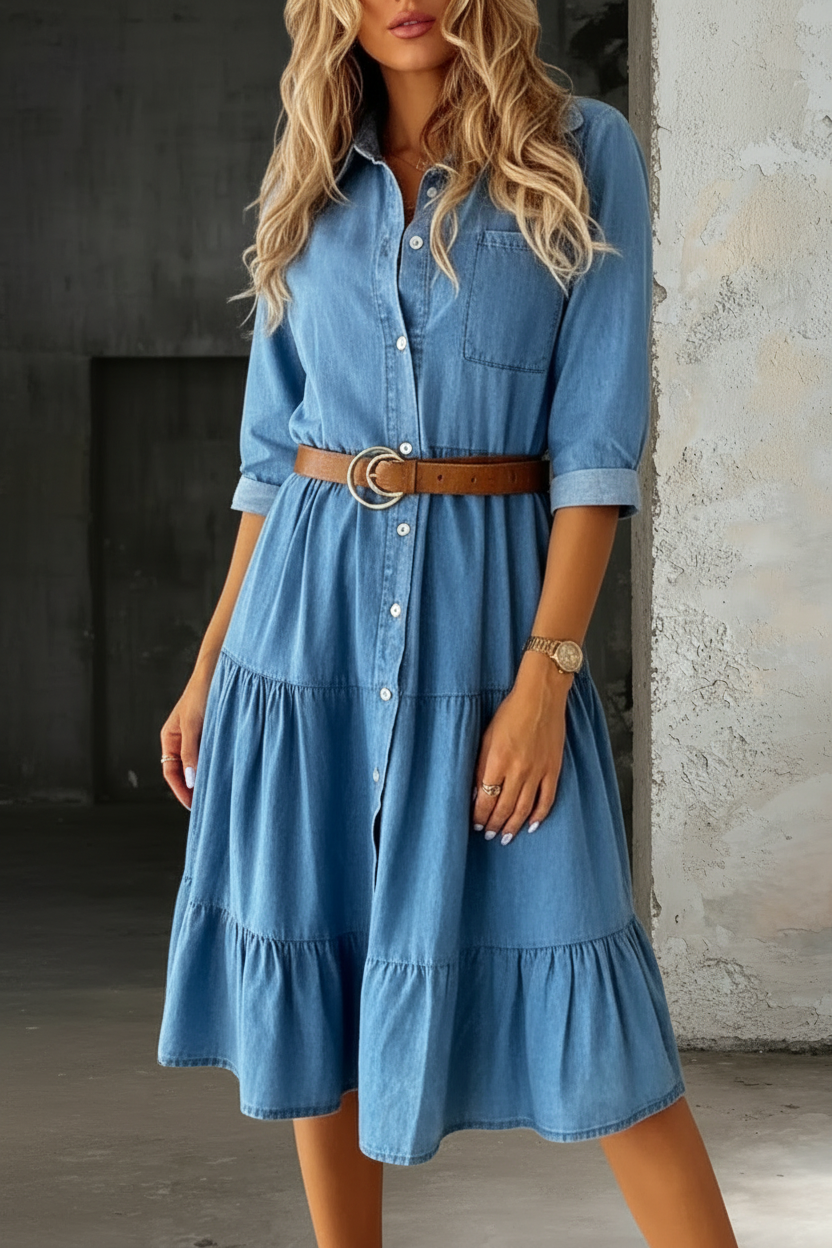 Bárbara - Chic Casual Denim Dress
