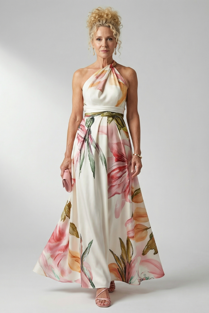 Dagmar | Halter Neck Floral Maxi Dress