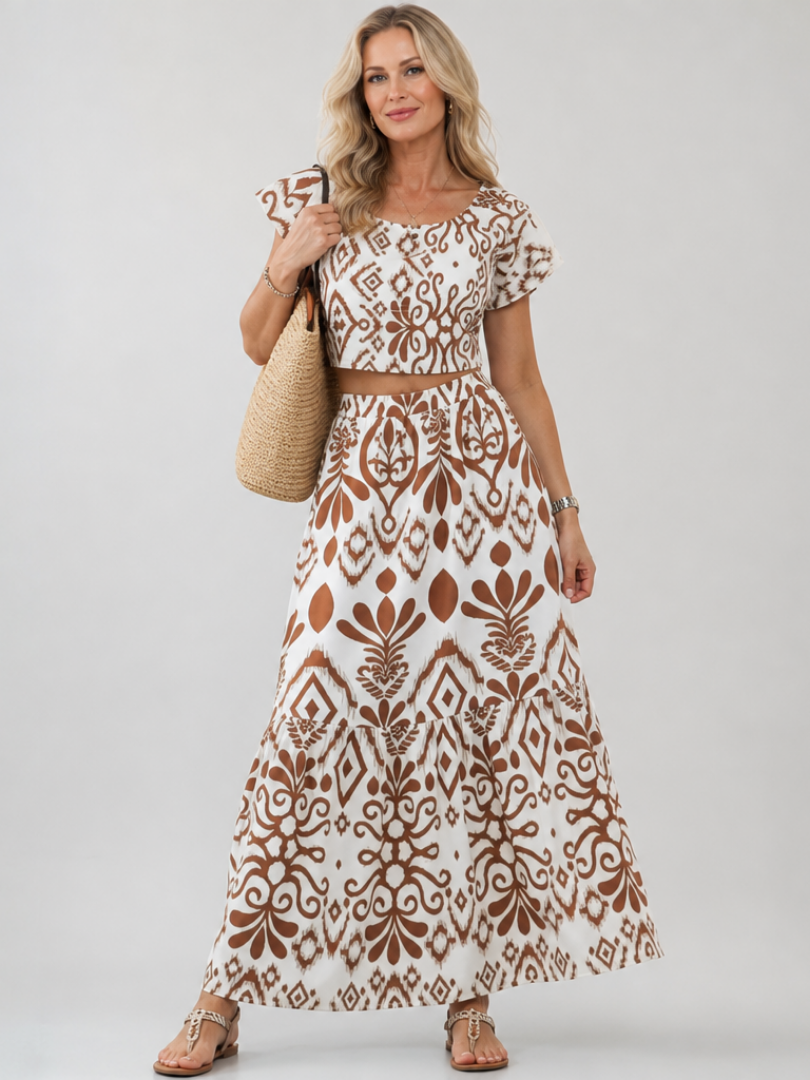 Numan | Mini Dress with Short Sleeves and Flared Skirt