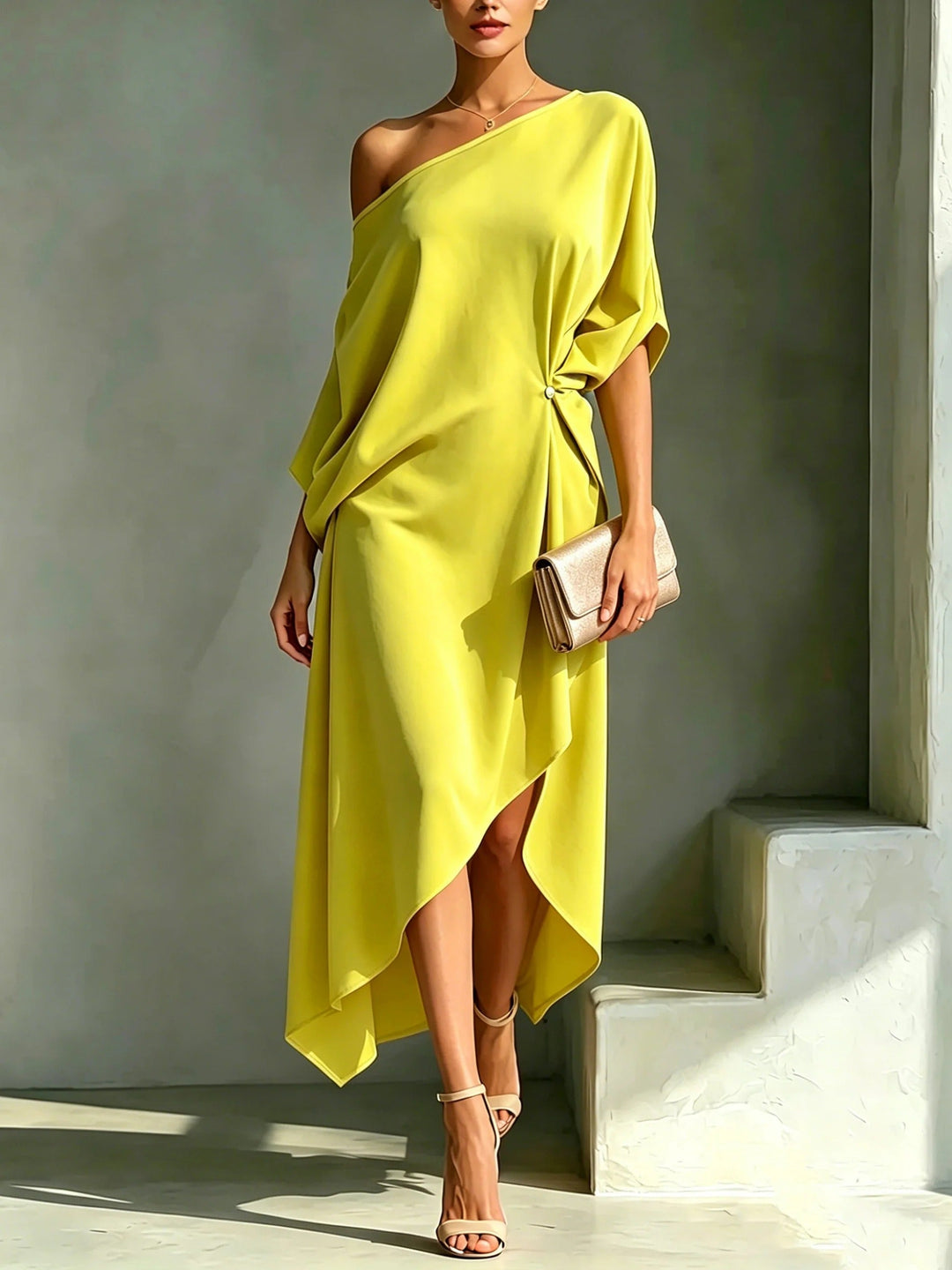Sabrina | Square Neck Midi Dress