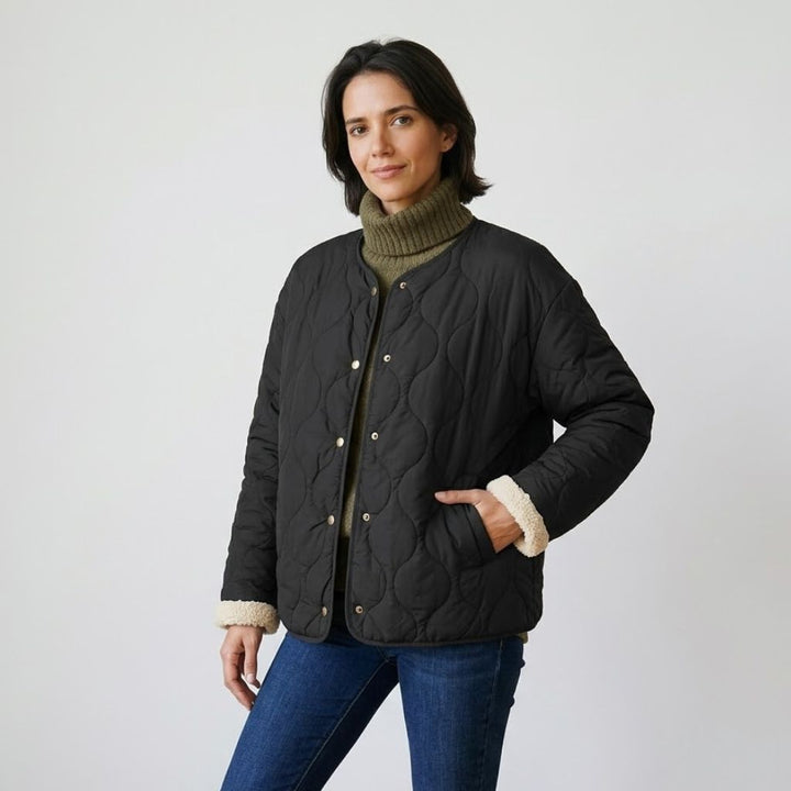 Spacious Quilted Jacket for Daily Comfort