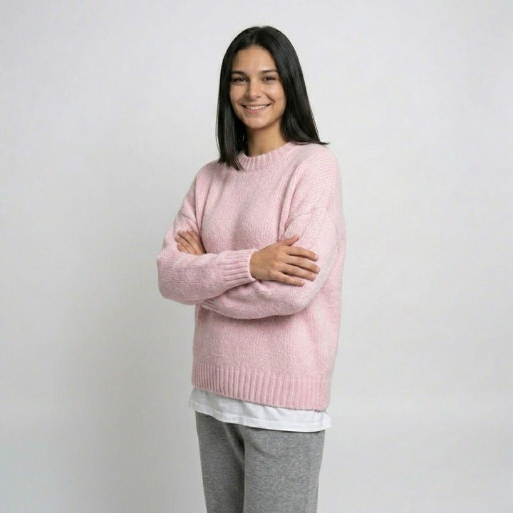 Cozy Oversized Knit Sweater in Acrylic-Polyester Blend