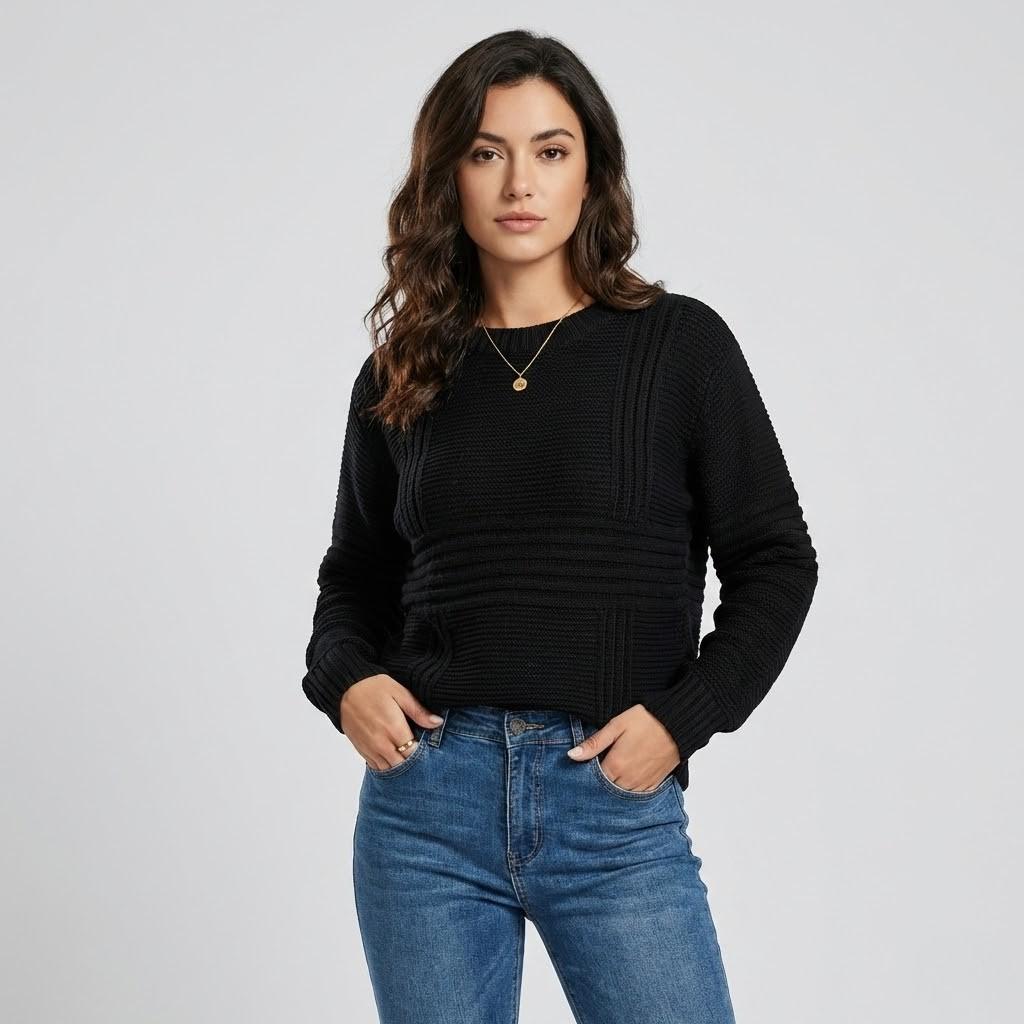 Urban-Style Oversized Textured Knit Sweater
