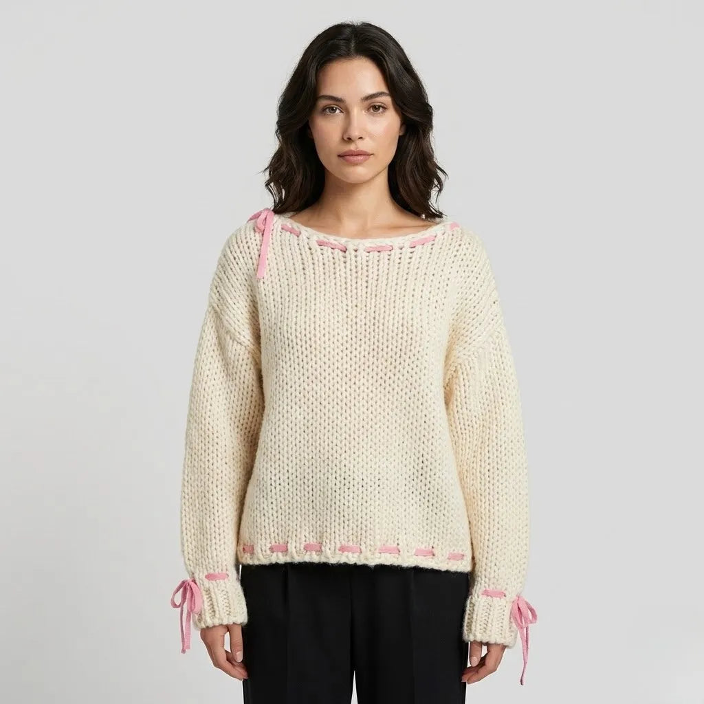 Cozy Wide-Cut Knitted Sweater for Daily Comfort