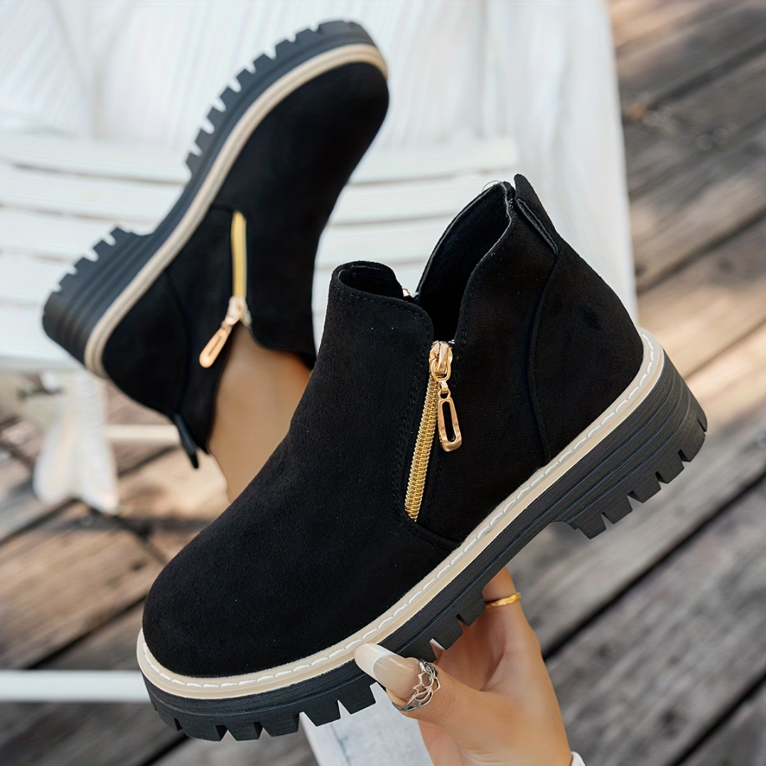 Double Zip Ankle Boots