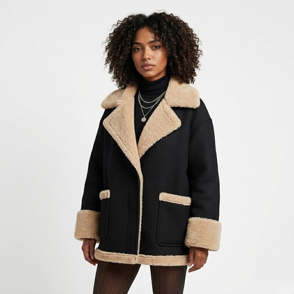 Tailored Coat with Oversized Collar