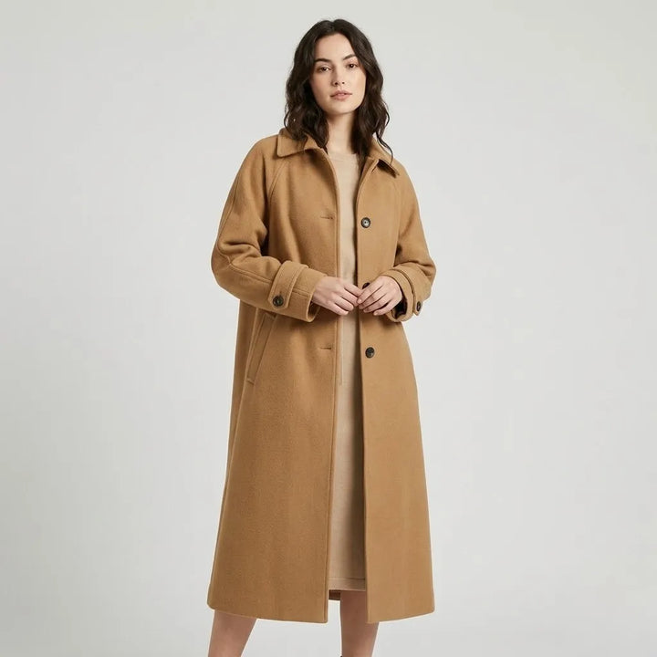 Timeless Straight-Cut Long Wool Blend Coat