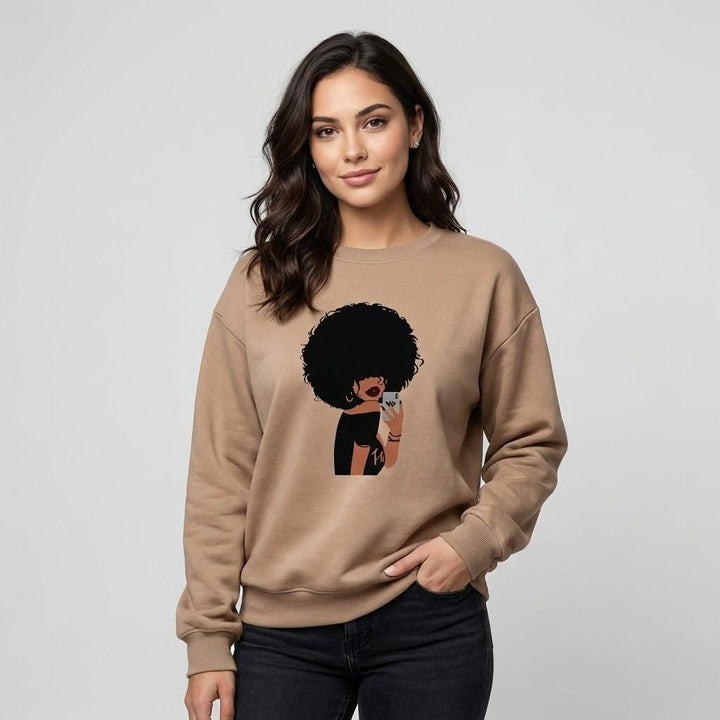 Relaxed Fit Cotton Sweatshirt with Graphic Design