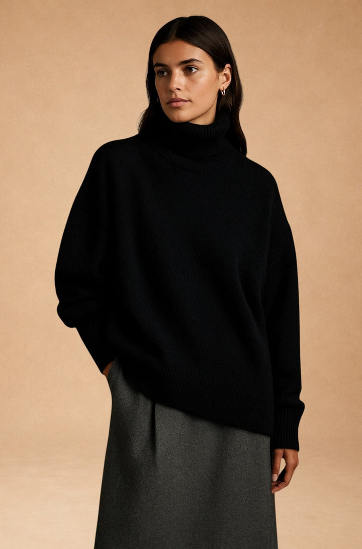 Sixtine™ Women's Roll Neck Sweater - Soft Elegance