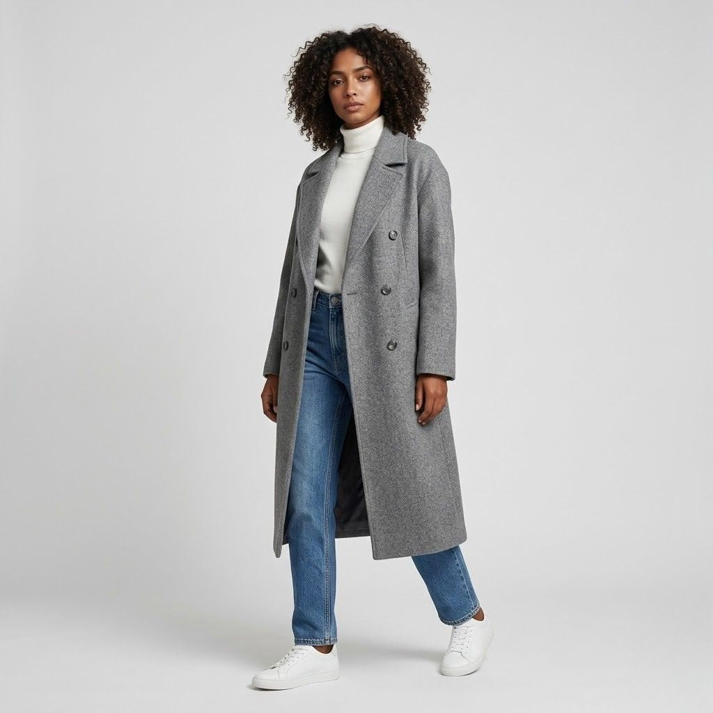 Chic Long Coat with Timeless Lapels
