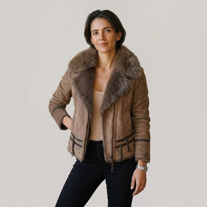 Asymmetrical Detail Short Structured Polyester Jacket
