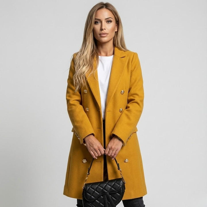 Soft Polyester Blend Long Trench Coat with Adjustable Belt