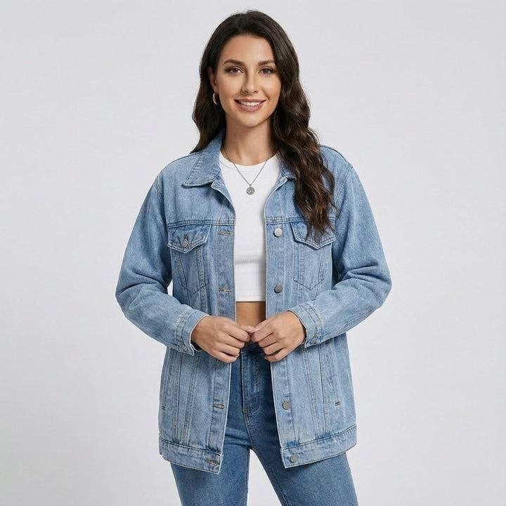 Urban-Style Oversized Denim Jacket