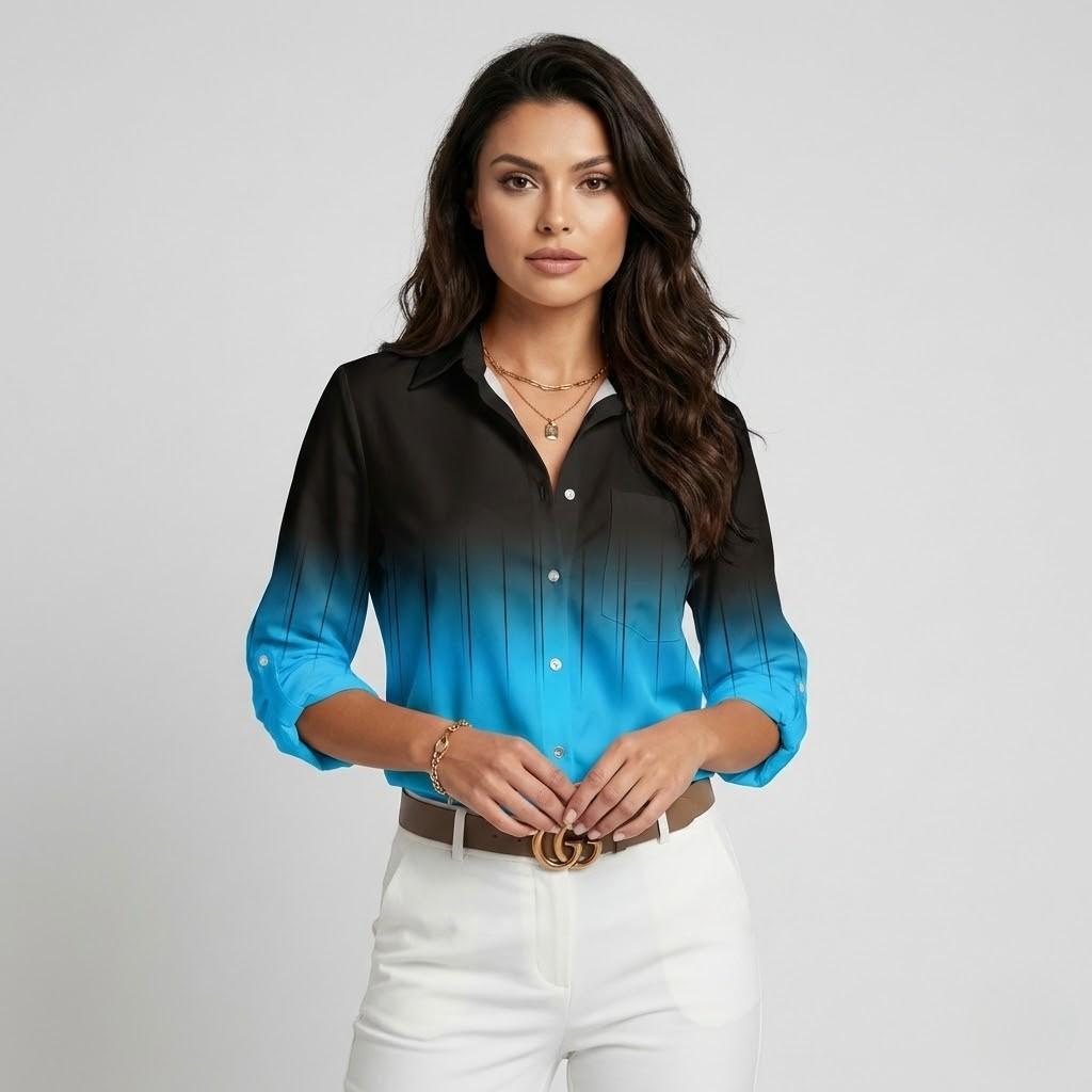 Relaxed Fit Viscose Blend Flowing Blouse
