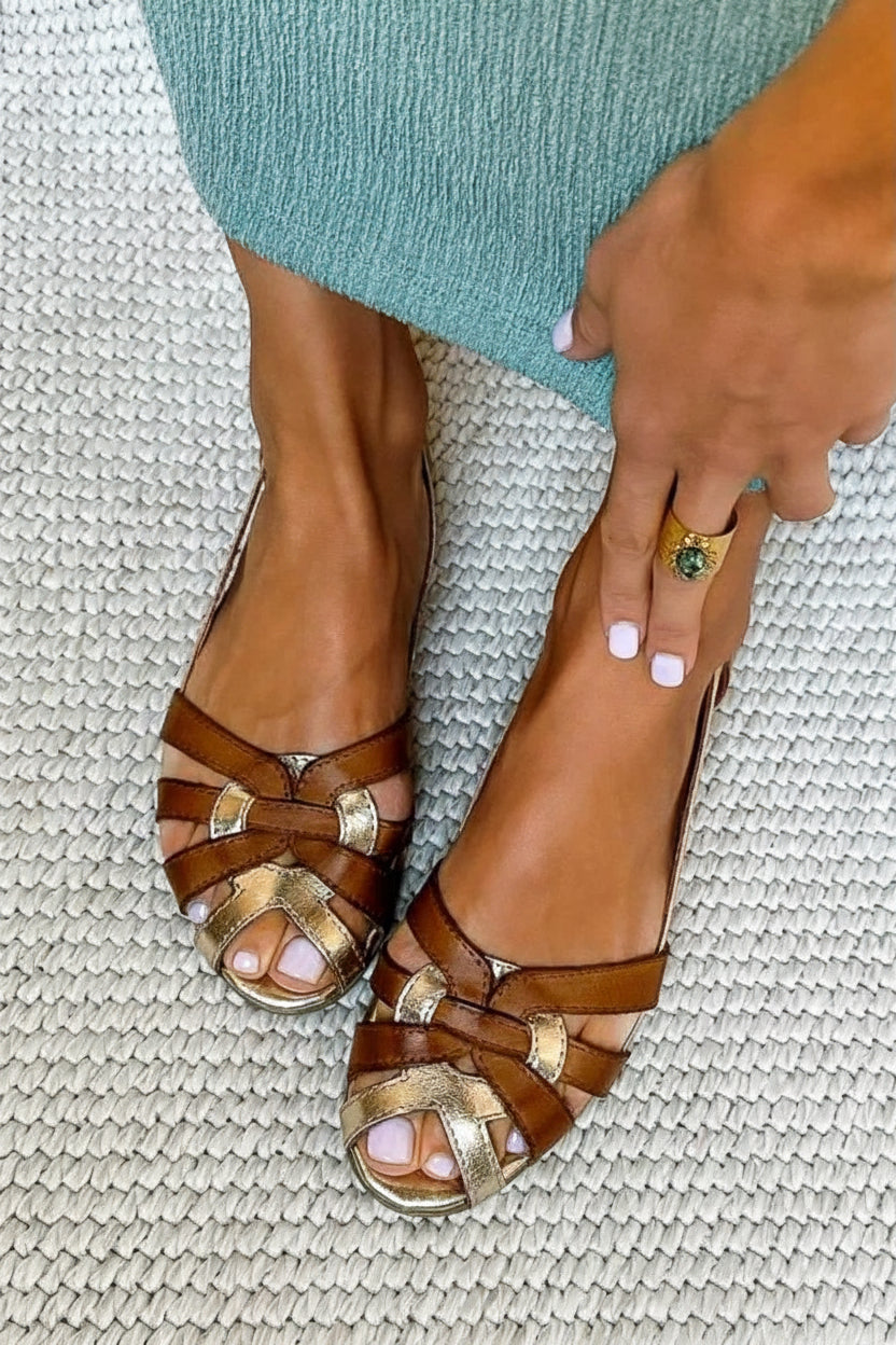 Fidelia - Metallic Brown Sandals