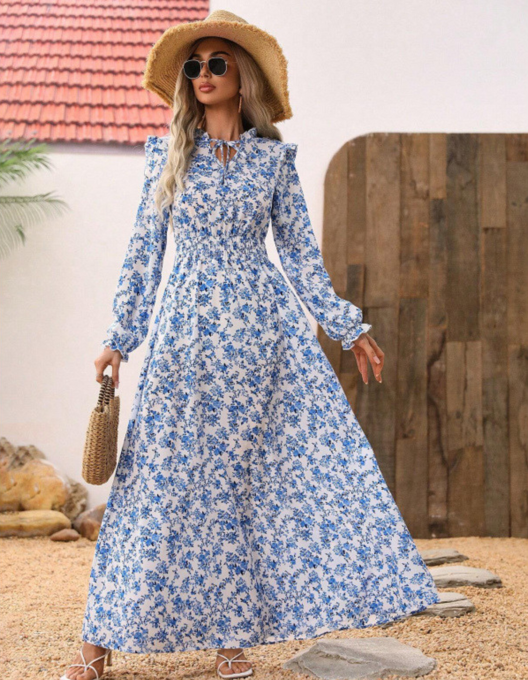 Mara | Elegant Long-Sleeve Maxi Dress for Romantic Occasions