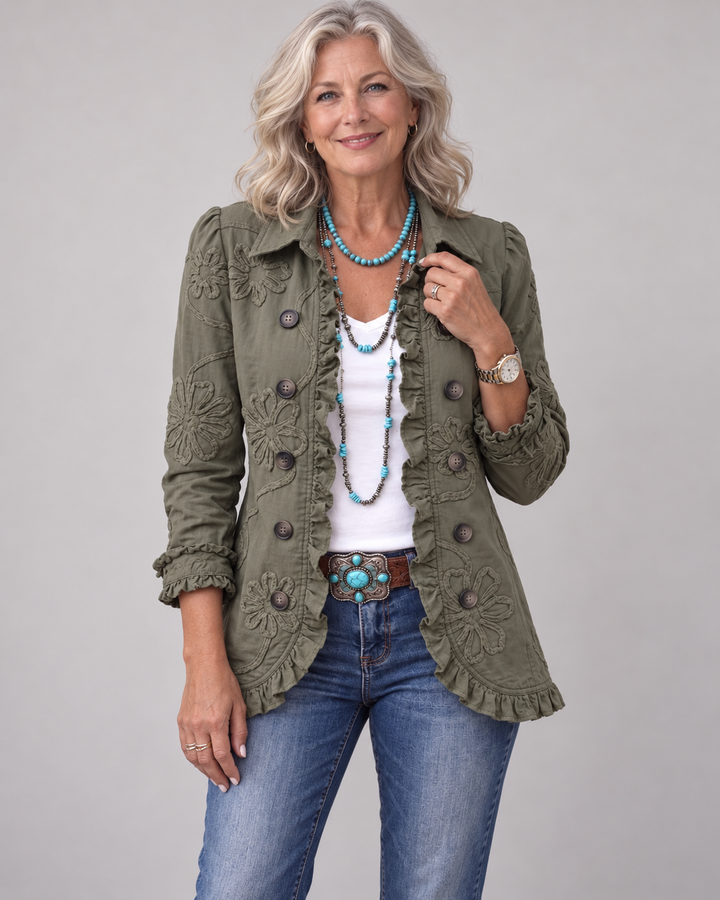 Aoife | Blazer with Floral Embroidery