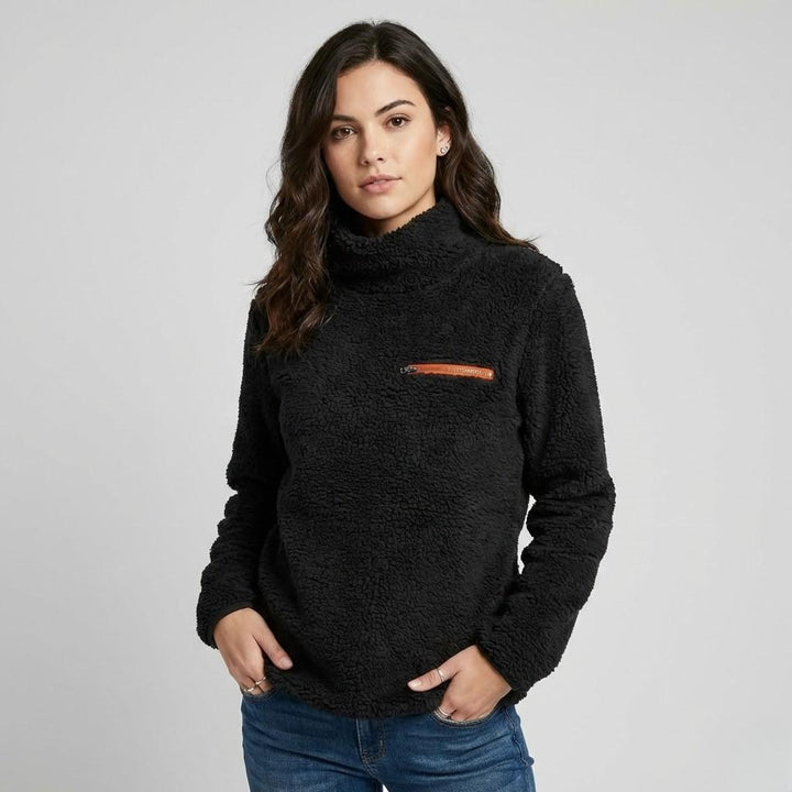 Cozy Fleece Hoodie Featuring a Zippered Pocket