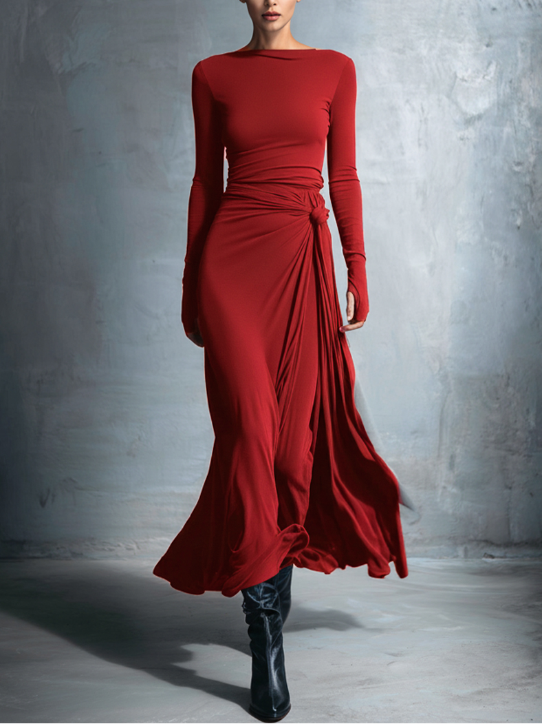Octavia | Side Tie Wrap Maxi Dress