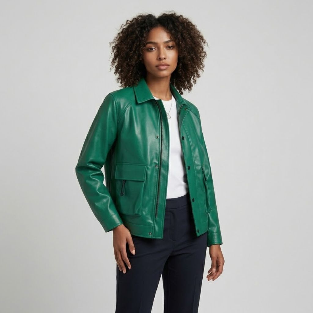 Urban Style Short Structured Jacket with Front Pockets