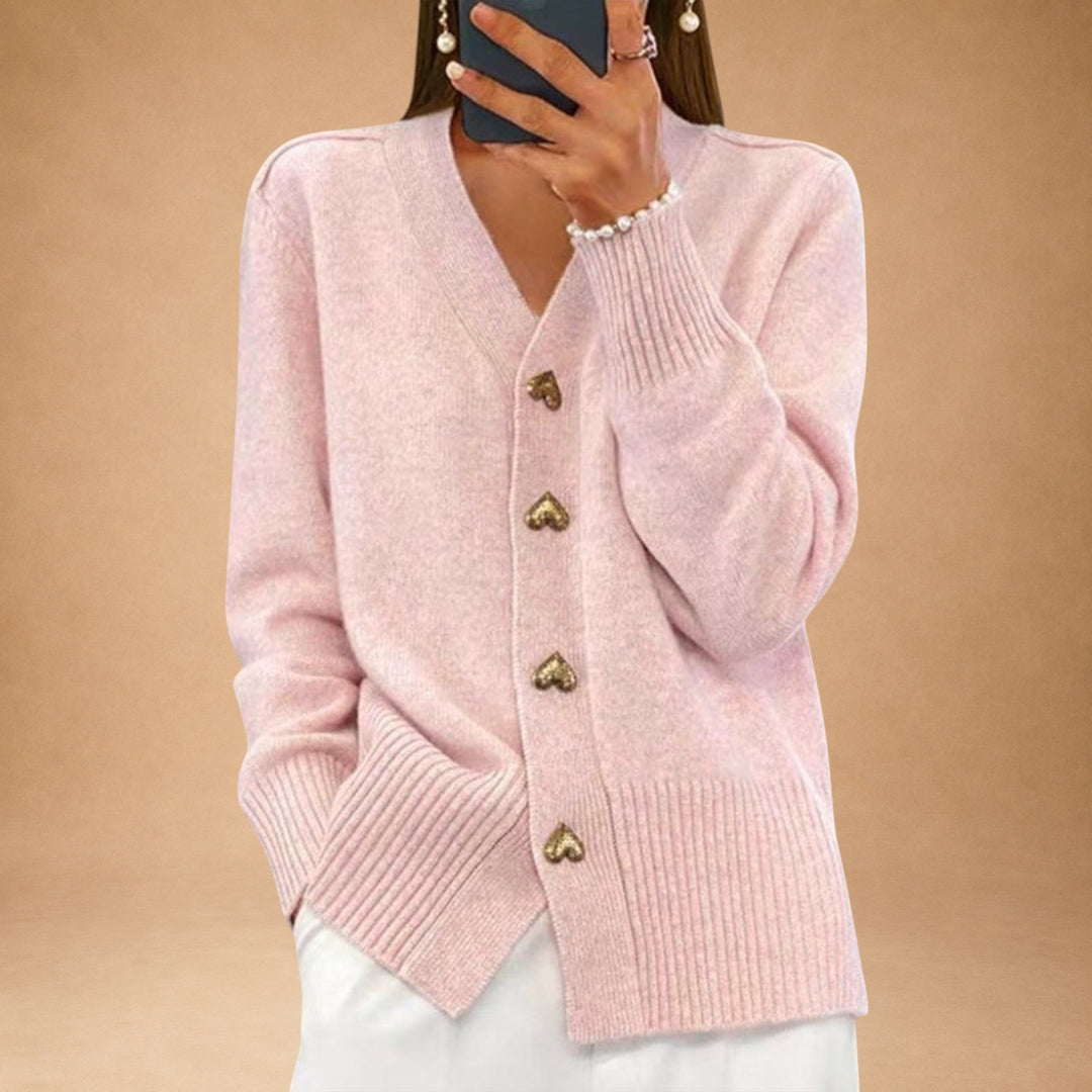 Marij – Women's V-Neck Sweater in Vintage Style