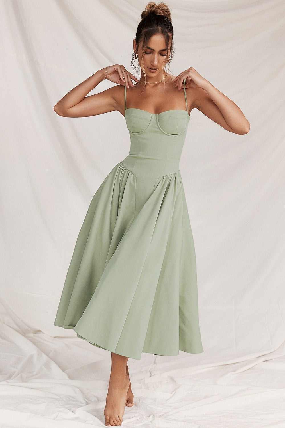 Structured Midi Dress with Built-in Bra