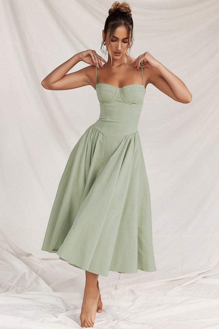 Structured Midi Dress with Built-in Bra