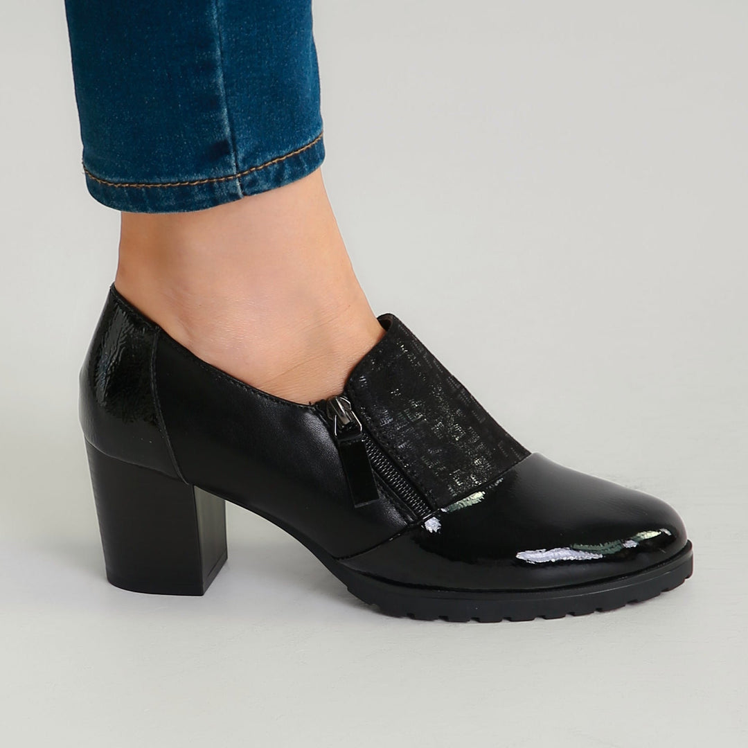 Sleek Heeled Moccasins