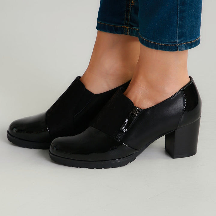 Sleek Heeled Moccasins