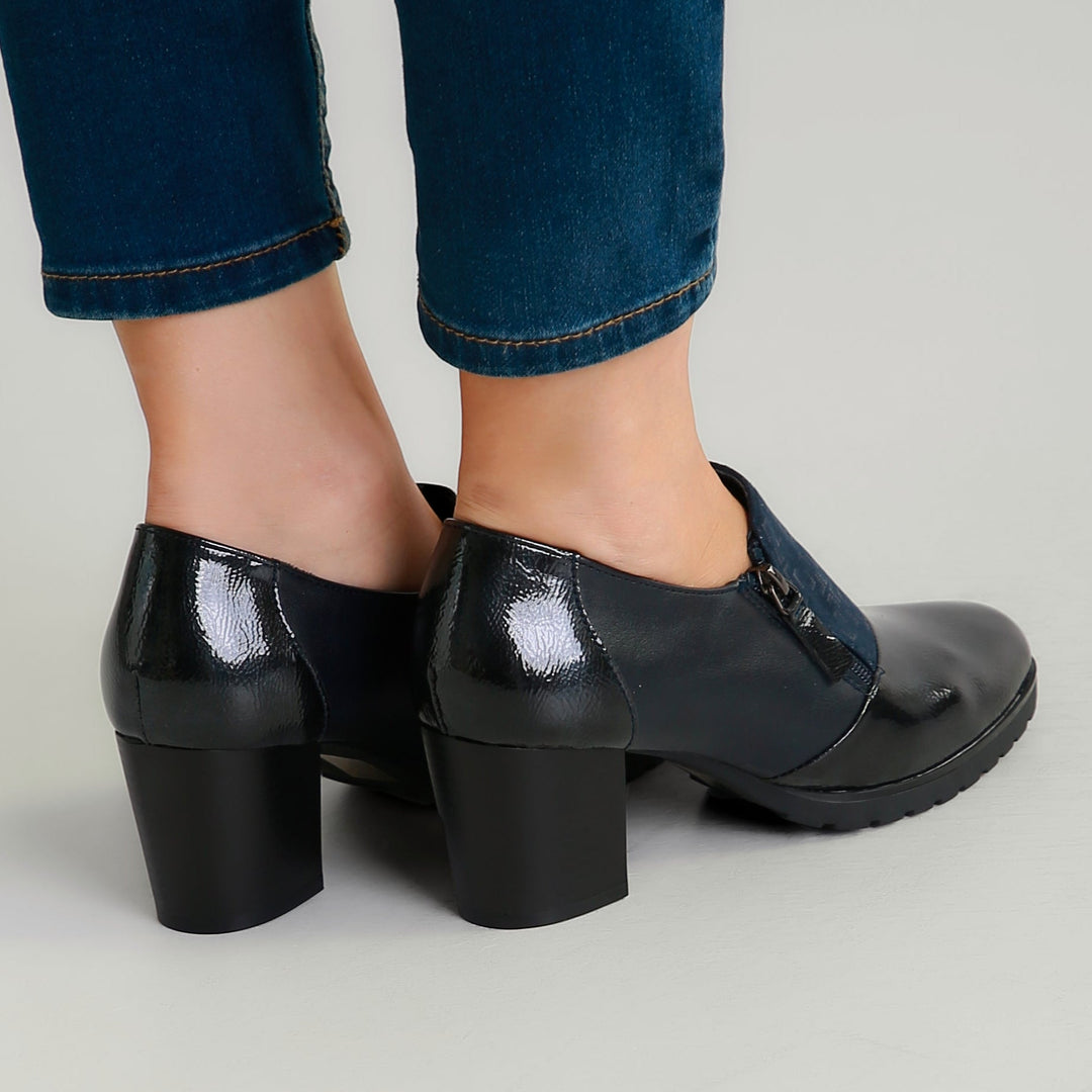 Sleek Heeled Moccasins