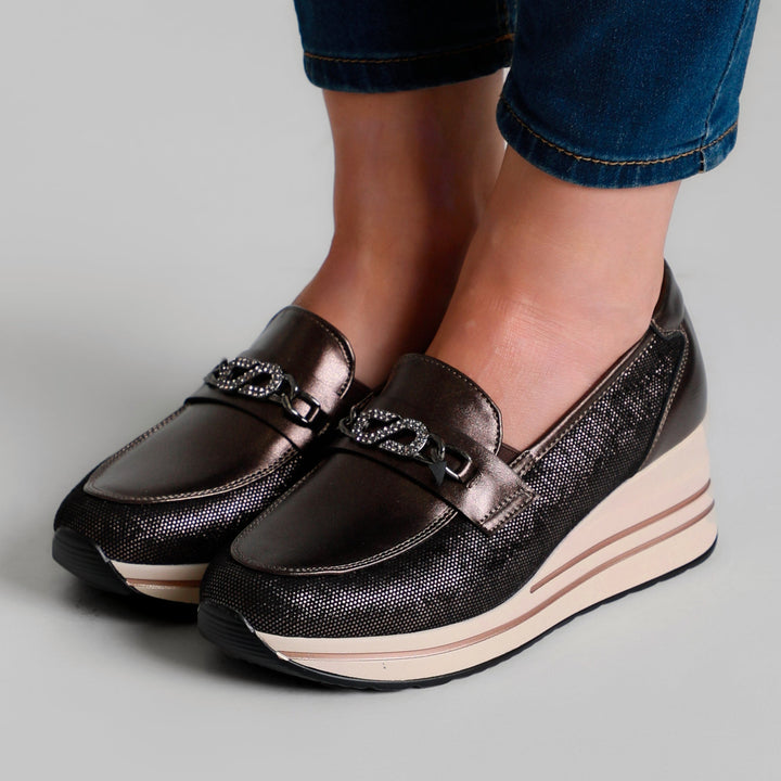 Women's Loafers Featuring Stylish Silver Accents