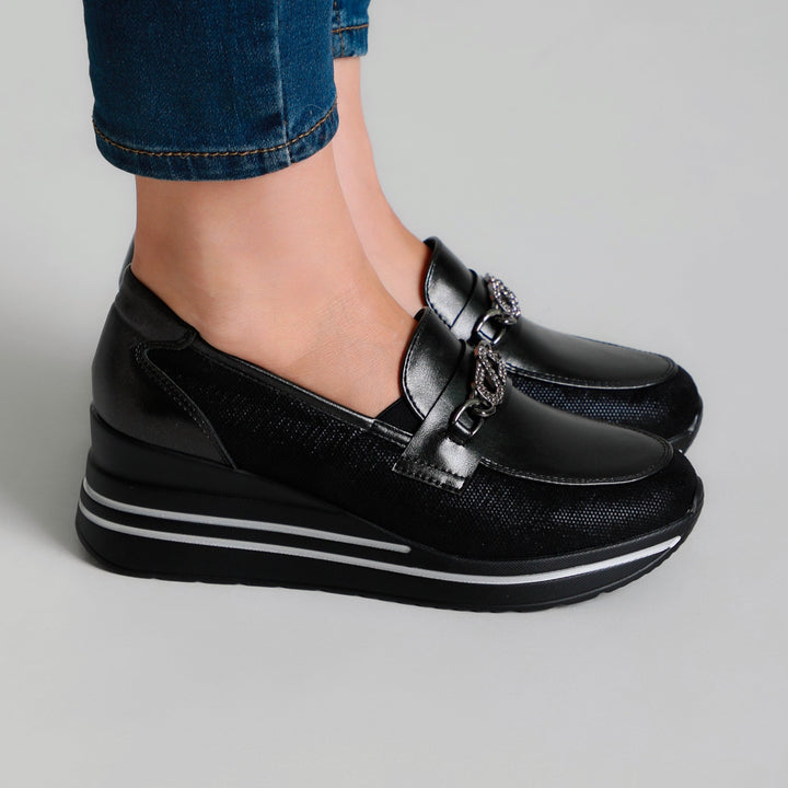 Women's Loafers Featuring Stylish Silver Accents