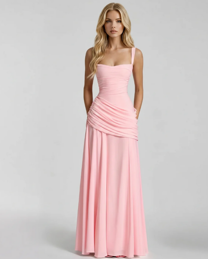 Vera | Maxi Dress Featuring a Gathered Square Neckline