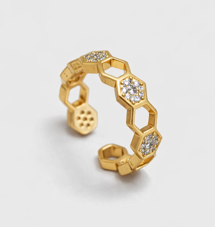 Selina - Ring made of gold and crystal