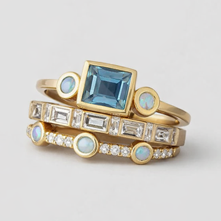 Josephine - Vintage Blue Crystal Ring
