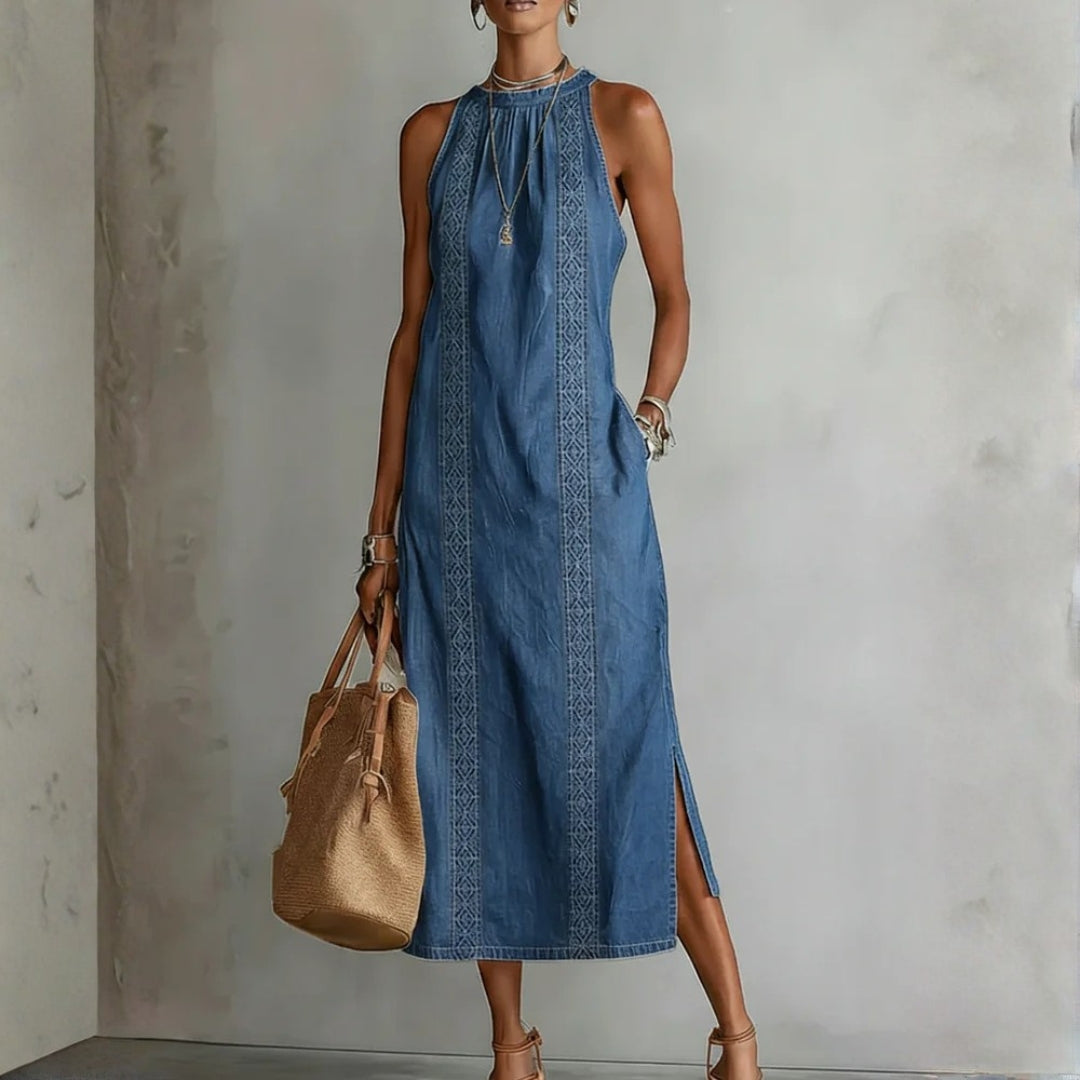 Júlia - Vintage Lace Denim Dress
