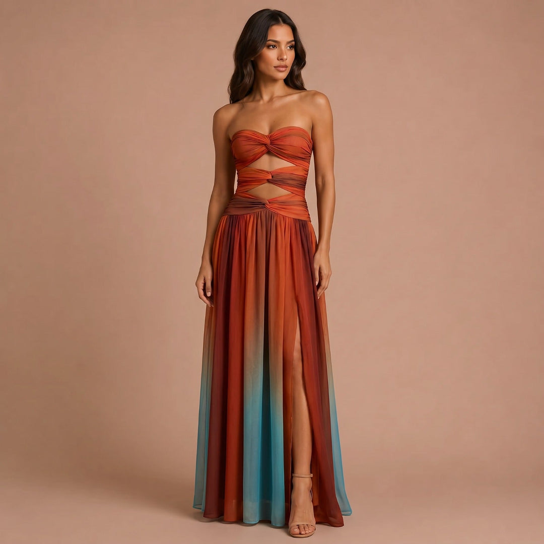 Maxi Sleeveless Dress with Front Knot