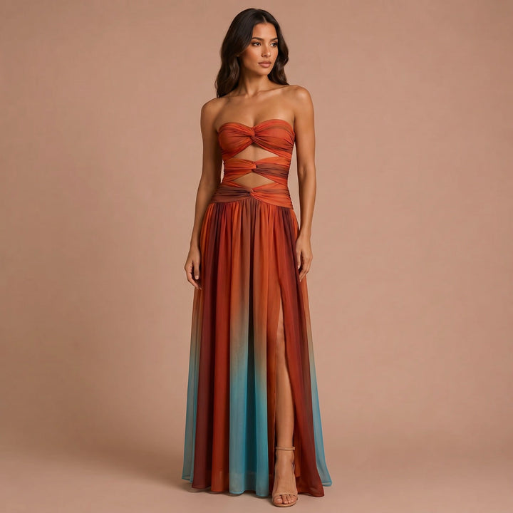 Maxi Sleeveless Dress with Front Knot