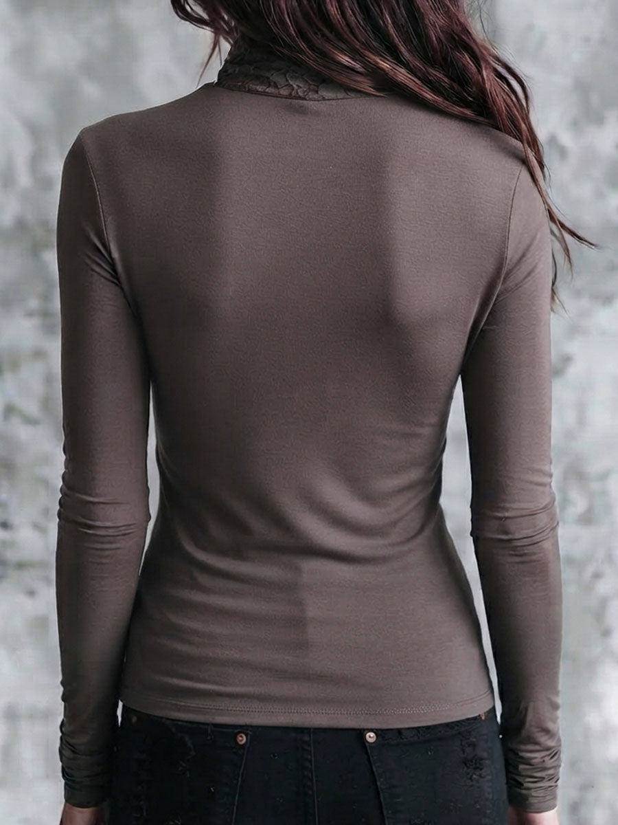 Lace-Detail Long Sleeve Boe Top