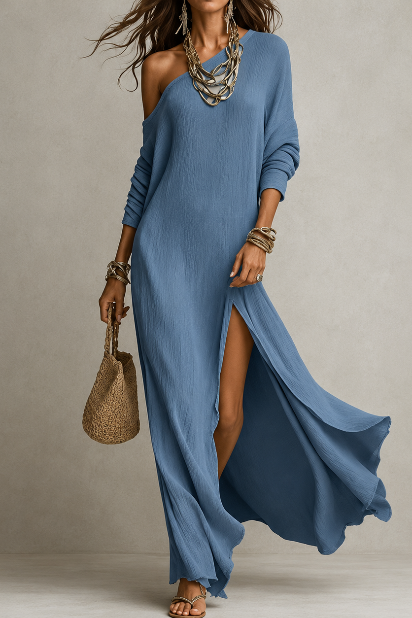 Dalila | Chic One-Shoulder Asymmetrical Maxi Dress