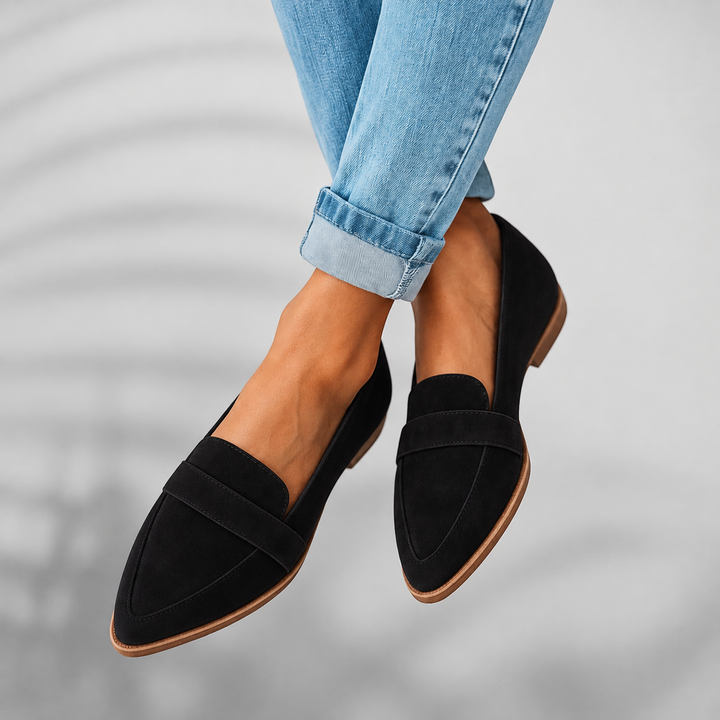 Wedge-Heel Pointed Toe Loafers