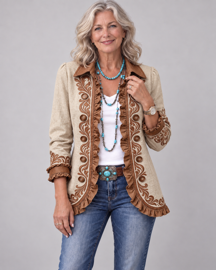 Clodagh | Blazer in Cream with Trim