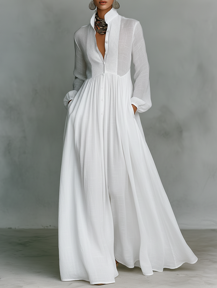 Selena | Long Dress with Front Buttons
